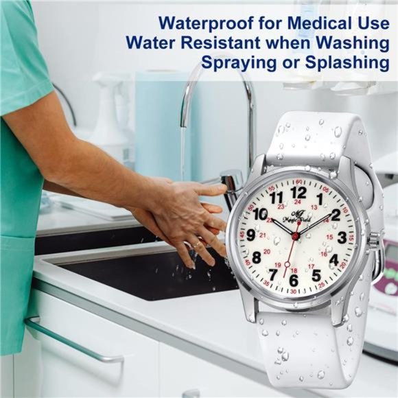 Wrist Watch Nurse Watch Quartz Second Hand Luminous Dial Silicone for Men Women - Picture 5 of 6